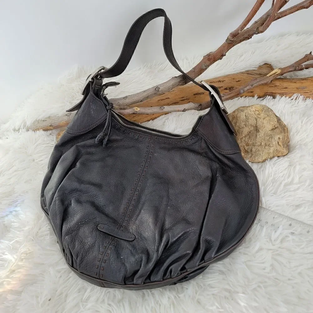 Cole haan large hobo bag dark brown